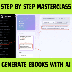 New Generate a complete eBook with AI, step-by-step Masterclass with videos
