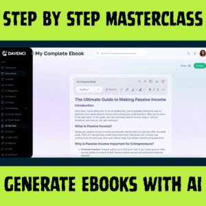 New Generate a complete eBook with AI, step-by-step Masterclass with videos