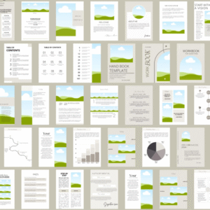 250 page book Template, Canva eBook Template, Course WorkBook Template, How to Create e-Book, PLR & MRR Rights