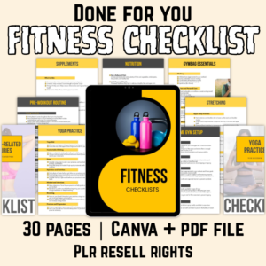 Fitness Checklist Printable with PLR Resell Rights.